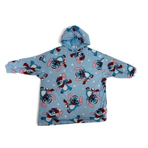 Disney Stitch Oversized Wearable Blanket Hoodie Size S:M Blue Winter Print